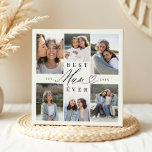 Best Mum Ever Elegant Script Heart Photo Collage Plaque<br><div class="desc">Give your mum a gift she'll treasure forever with our best mum ever, mum script photo collage plaque. This memorable plaque features a 6 -photo collage layout, allowing you to showcase your favourite memories together. The stylish "Mum" script and heart is beautifully placed in the centre, making this mug a...</div>