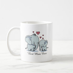 Best Mum Ever Elephants And Hearts Coffee Mug