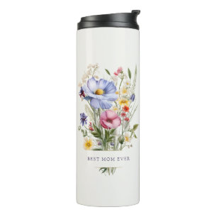 Best Mum Ever English Garden Flowers Bouquet Thermal Tumbler
