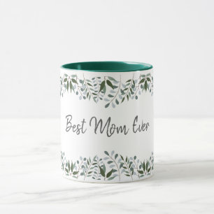 Best Mum Ever Eucalyptus Greenery Floral Mug