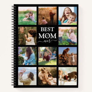 Best Mum Ever Family Photo Collage Black Notebook