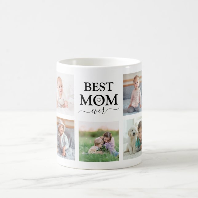 Best Mum Ever Family Photo Collage Coffee Mug (Center)
