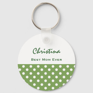 Best Mum Ever Festive Polka Dots Gift Item Key Ring