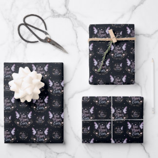 Best Mum Ever Floral Butterfly Mothers Day Wrap Wrapping Paper Sheet