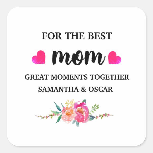  Best Mum Ever | Floral Candle Label Gift  (Front)