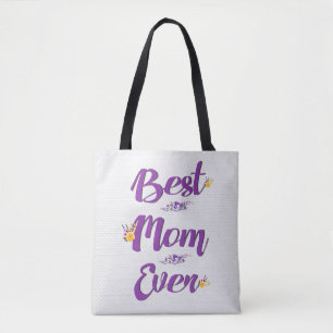 Best Mum Ever Floral Design Tote Bag