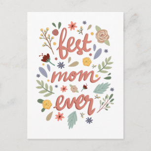 Best Mum Ever Floral Mother’s Day Postcard