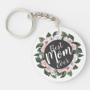 Best Mum Ever Floral Photo Keychain