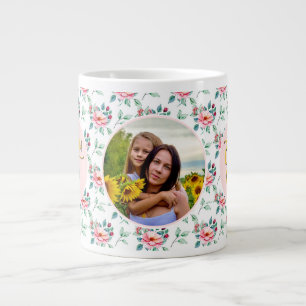 Best Mum Ever Floral Photo Mother's Day Large Coffee Mug