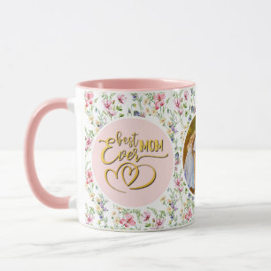 Best Mum Ever Floral Photo Mother's Day Mug