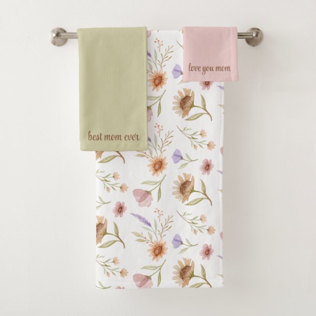Best Mum Ever Floral Towel Set (Insitu)