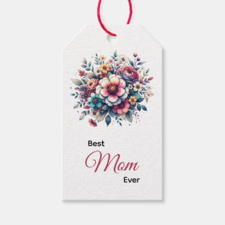 Best Mum ever floral watercolor Gift Tags