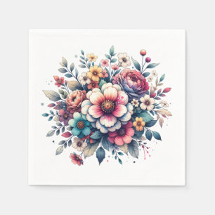 Best Mum ever floral watercolor Napkin
