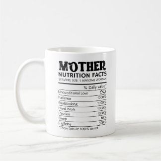 Best Mum Ever Floral with Mother Nutritional Facts Coffee Mug