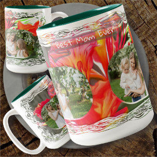 Best Mum Ever Flower 1583 Two-Tone Coffee Mug