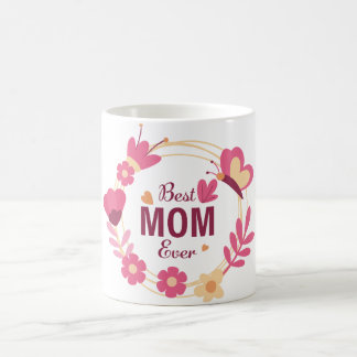 Best mum ever flowered coffee mug