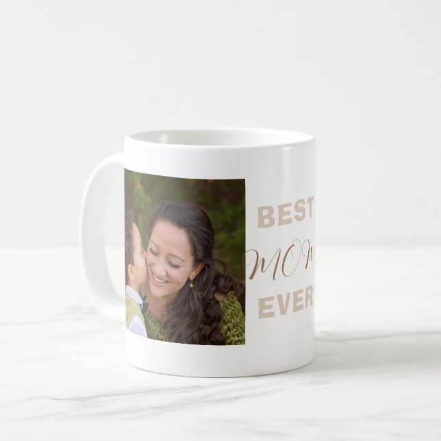 Best mum Ever Full Photo Personalised Coffee Mug (Front Left)