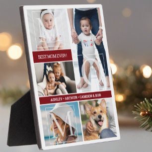 Best Mum Ever Gift Photo Collage Plaque