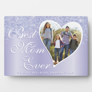 Best Mum Ever Girly Family Photo Mother's Day Plaque