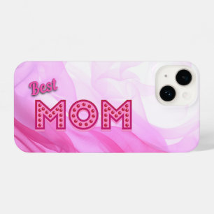 Best Mum Ever girly pink chiffon elegant modern iPhone 14 Case