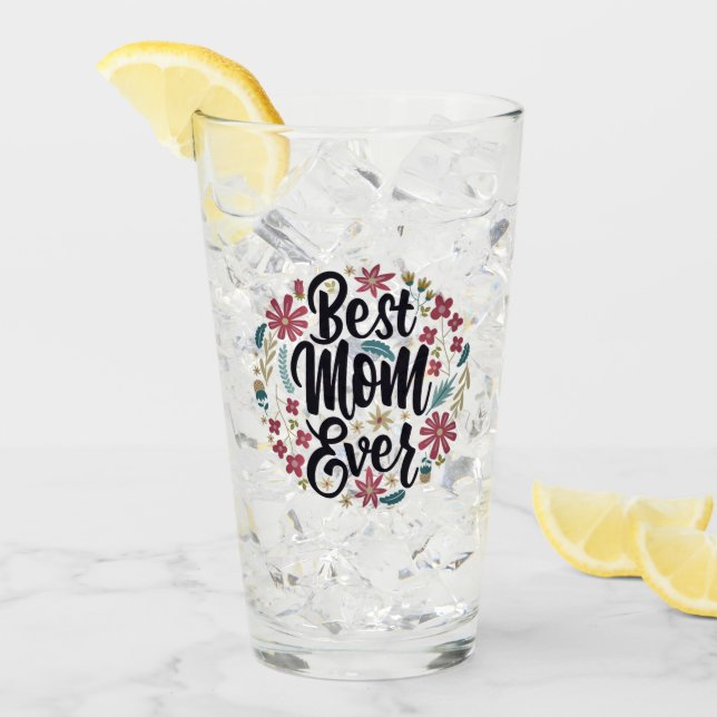 Best Mum Ever Glass (Front Ice)
