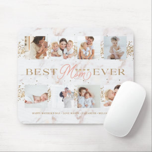 Best Mum Ever Gold Glitter 8 Photos Mother's Day Mouse Mat