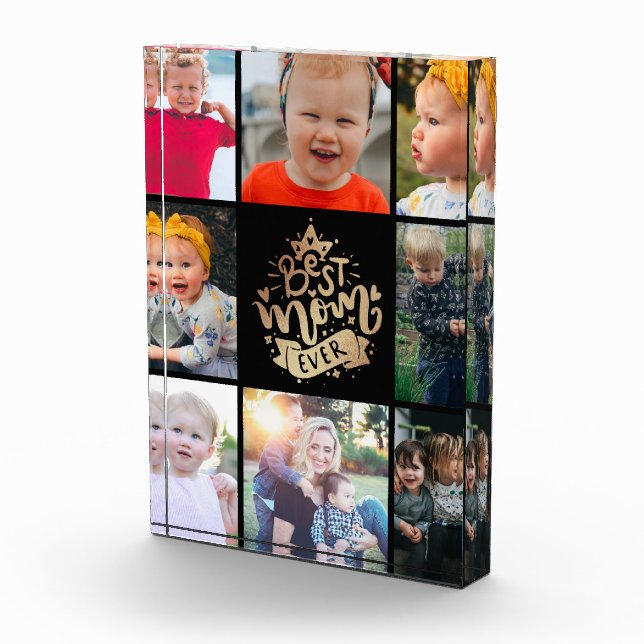 Best Mum Ever Gold letterin Custom Collage Photo B (Right)