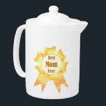 Best mum ever Golden winner award ribbon<br><div class="desc">Cool present for mothers Golden winner award ribbon with typography Best mum ever</div>