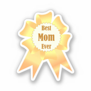 Best mum ever Golden winner award ribbon