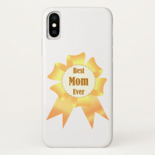 Best mum ever Golden winner award ribbon iPhone X Case
