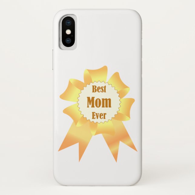 Best mum ever Golden winner award ribbon Case-Mate iPhone Case (Back)
