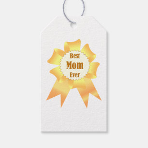 Best mum ever Golden winner award ribbon Gift Tags