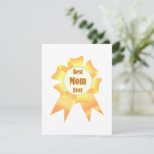Best mum ever Golden winner award ribbon Holiday Card
