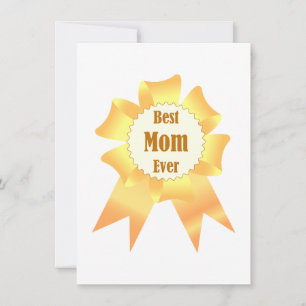 Best mum ever Golden winner award ribbon Holiday Card