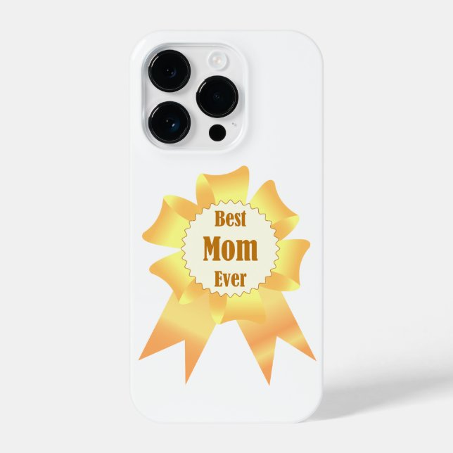 Best mum ever Golden winner award ribbon iPhone Case (Back)