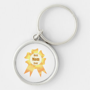 Best mum ever Golden winner award ribbon Key Ring