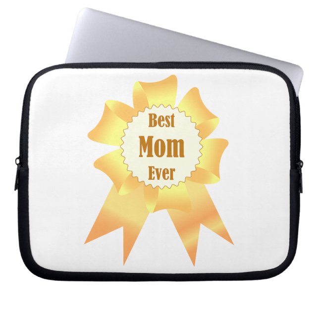 Best mum ever Golden winner award ribbon Laptop Sleeve (Front)