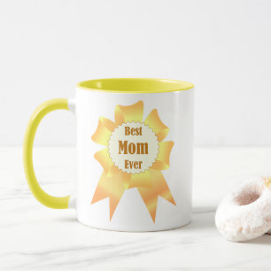 Best mum ever Golden winner award ribbon Mug