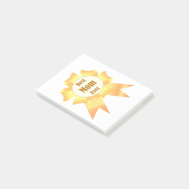 Best mum ever Golden winner award ribbon Post-it Notes (Angled)