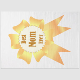 Best mum ever Golden winner award ribbon Tissue Paper
