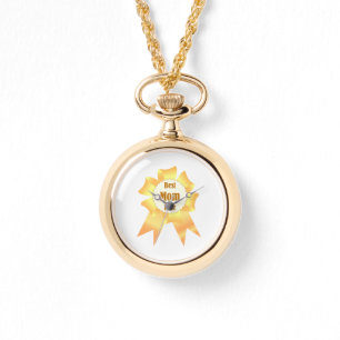 Best mum ever Golden winner award ribbon Watch