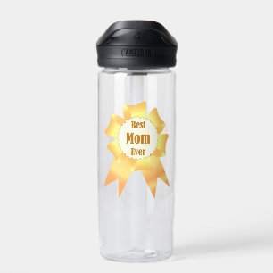 Best mum ever Golden winner award ribbon Water Bottle