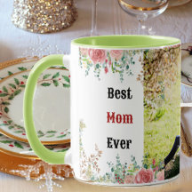 Best Mum Ever Greenery Floral Mother Baby Photo 