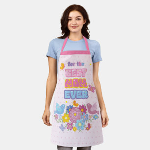 Best Mum Ever Groovy Pastel Floral Mother's Day Apron
