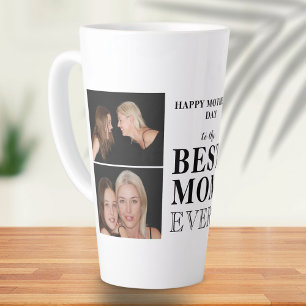 Best Mum Ever Happy Mother`s Day 2 Photo Collage Latte Mug