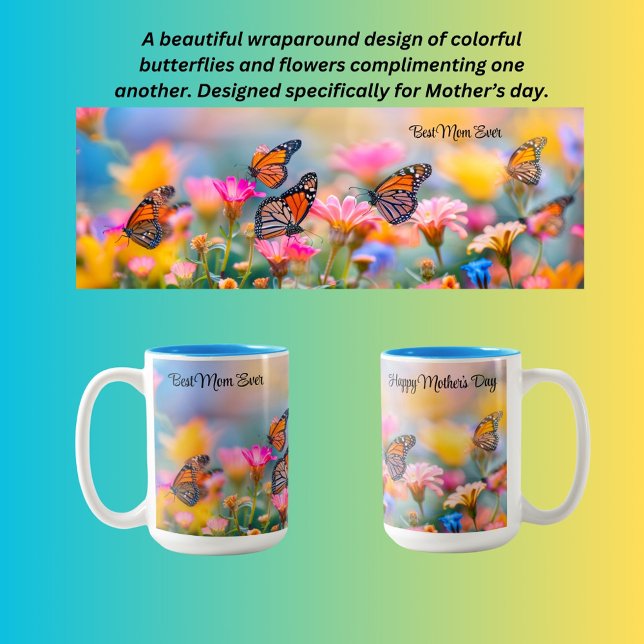 Best Mum Ever, Happy Mother's Day  Two-Tone Coffee Mug (Creator Uploaded)