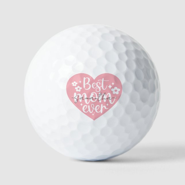 Best Mum Ever - Heart Golf Balls (Front)
