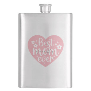 Best Mum Ever Heart Hip Flask