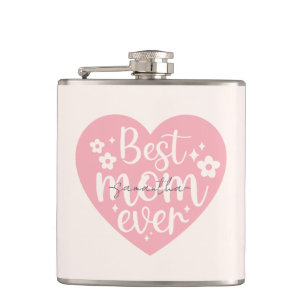 Best Mum Ever Heart Hip Flask
