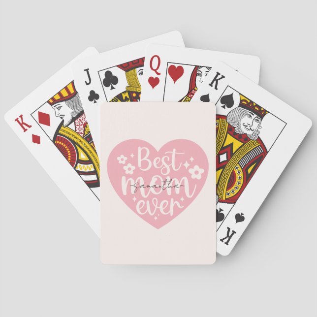 Best Mum Ever - Heart Playing Cards (Back)